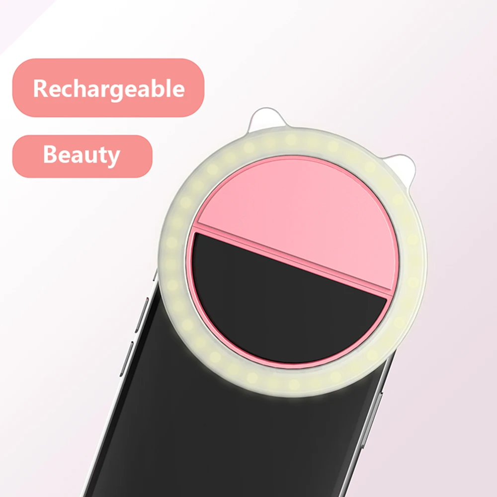 

New Selfie Ring Mobile Phone Clip Lens Light Lamp Litwod Led Bulbs Emergency Dry Battery For Photo Camera Well Smartphone Beauty