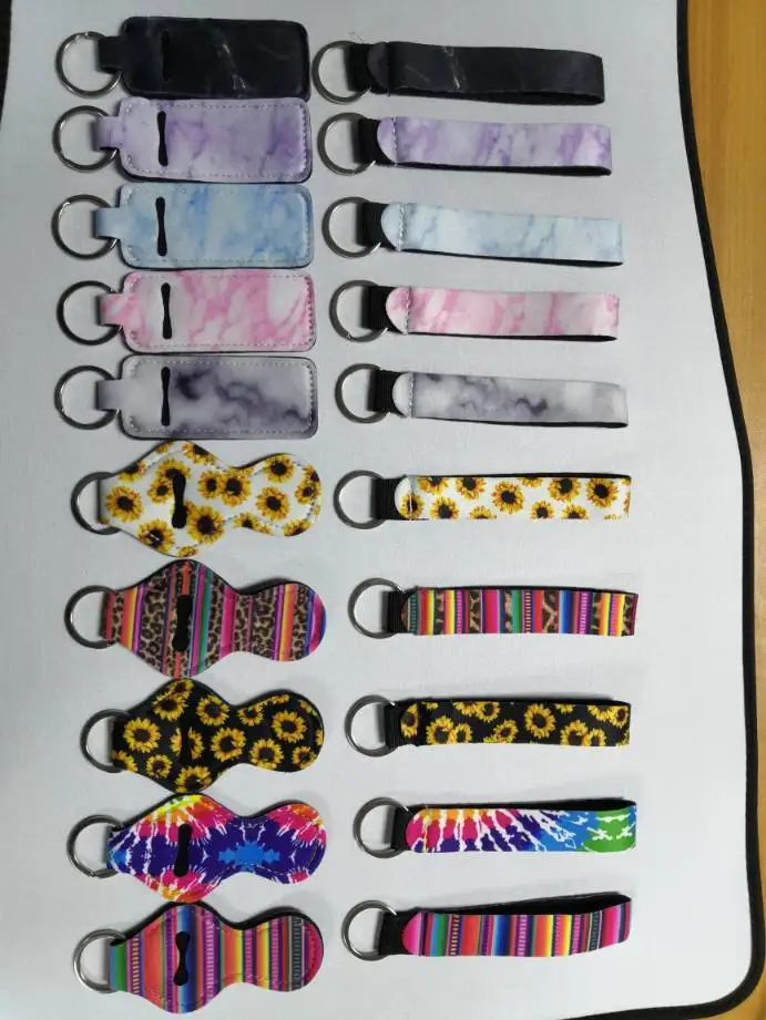

20 Pcs Set Chopstick Rest Lanyard Key Chain Lipstick Holder Lanyard Key Chain Cover, Portable Balm Holder Bag With Wrist Strap