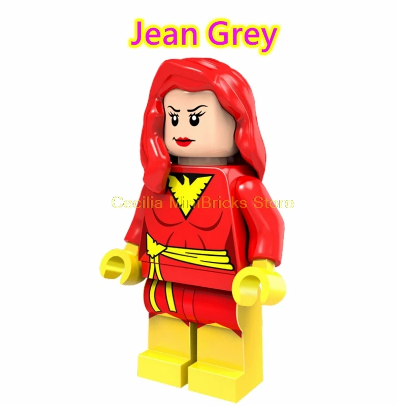 Jean Grey X-men Марвел Росомаха Жан Грей проф X Магнето Apocalypse Rogue Thanos строительные блоки игрушки для детей - Цвет: Jean Grey