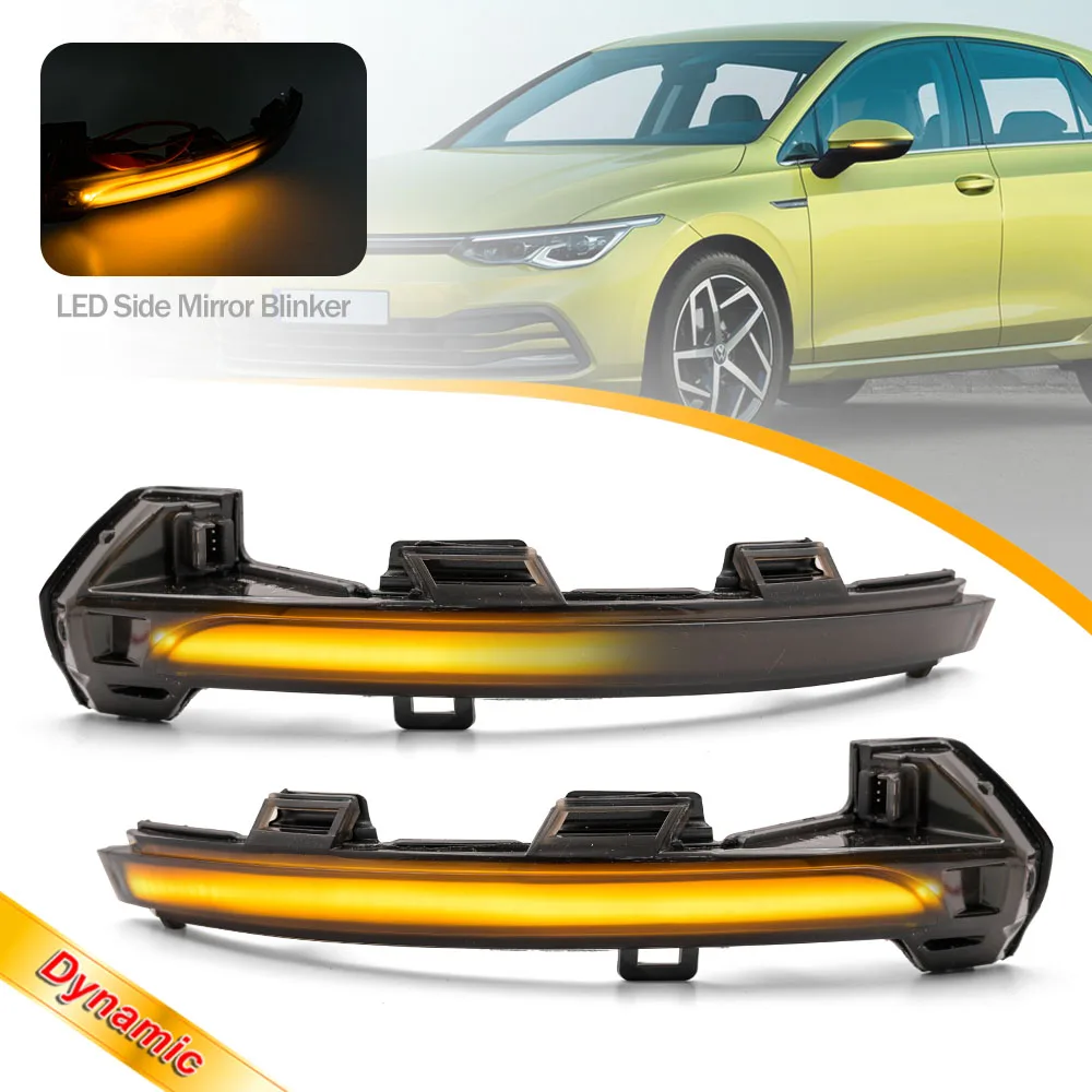 

2Pcs LED Dynamic Sequential Side Mirror Blinker Turn Signal Lights for Volkswagen Passat B8 Sedan VW Golf 8 Mk Arteon