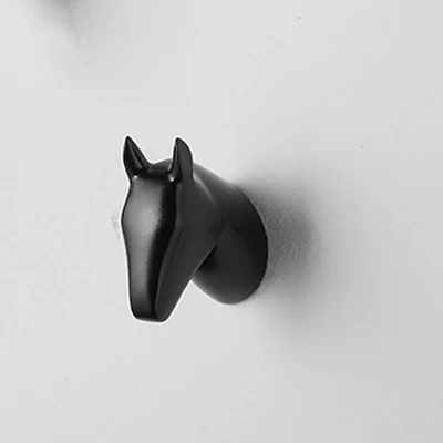 Black Horse Настенный крючок-вешалка из смолы, настенный крючок для украшения дома, стойка для животных - Цвет: Black Horse
