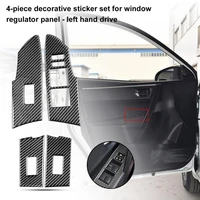 carbon fiber 4pcs universal interior door window switch frame sticker lightweight panel trim sticker decorative