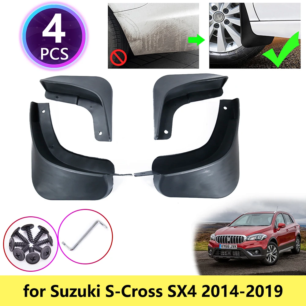 for Suzuki SX4 S-Cross 2014~2019 Mudguards Mudflap Fender Mud Flaps Splash Guards Accessories Maruti SX-4 SX 4 S Cross SCross