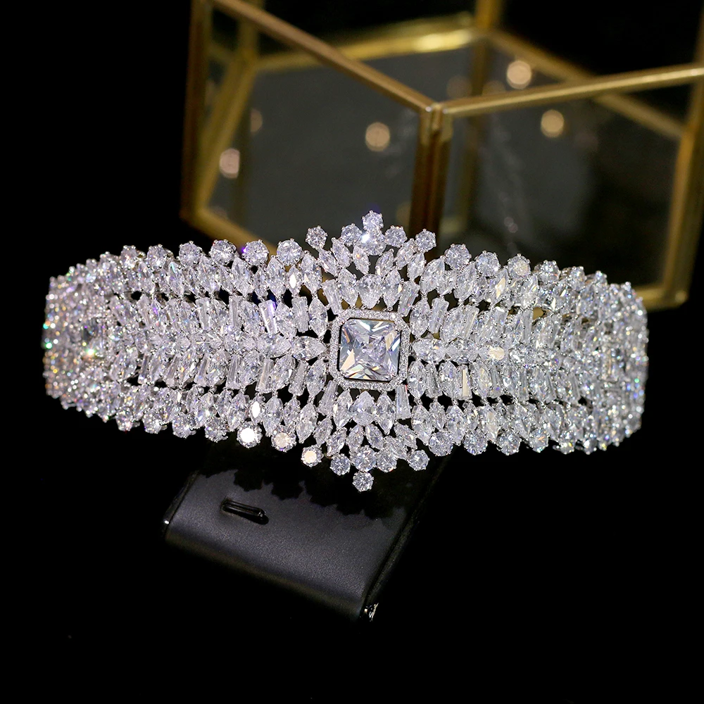 Роскошная блестящая Тиара для невесты Хрустальный головной убор принцессы