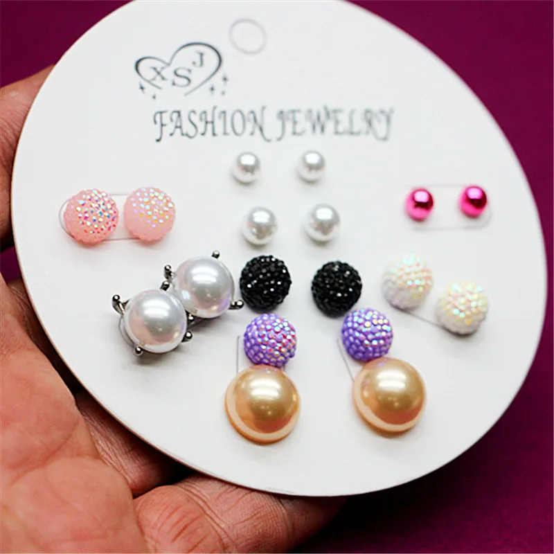 Женские серьги гвоздики с жемчугом 9 парций|Серьги-гвоздики| |