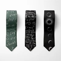 mens fashion digital equation 3d printed ties 8cm black creative novelty necktie tie for men unique party wedding accessories
