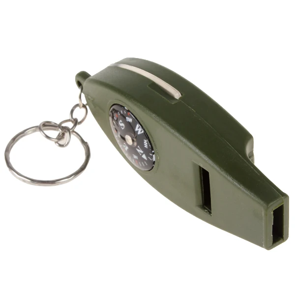 Уличный многофункциональный свисток 4 в 1 для выживания + компас увеличительное