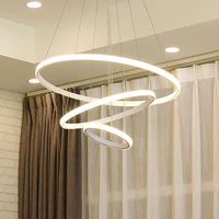 creative led ring lamp led pendant lights indoor led living room dining room pendant lamp home decor fixture bedroom chandeliers