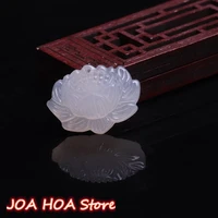 natural chalcedony hand carved jade pendant fashion boutique jewelry mens pink agate lotus necklace
