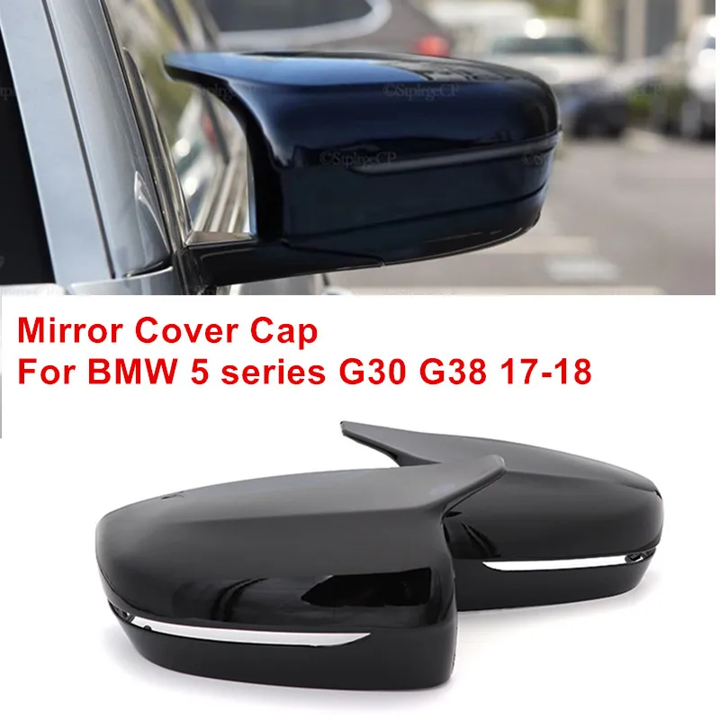 

1 Pair Black color Mirror Covers Left Right Side Rearview Mirror Cap For BMW 5 series G30 G38 17-18 only for left hand drive