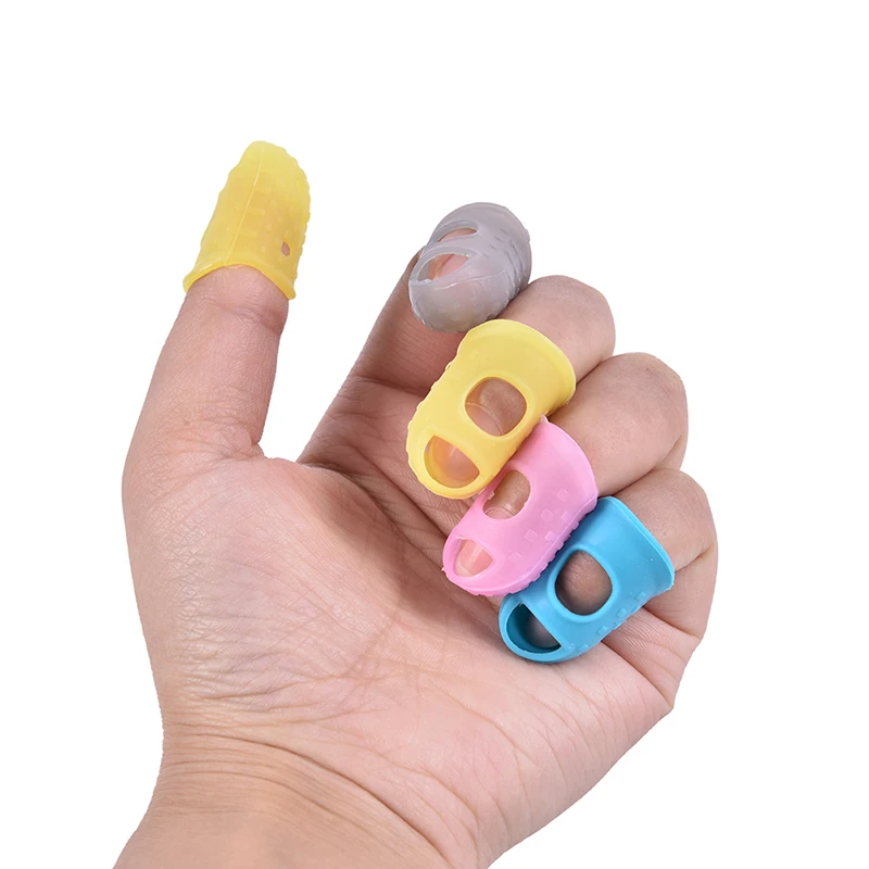10 шт. силиконовая гитара палец пальца выбирает протектор Plectrum Fingertip наперсток