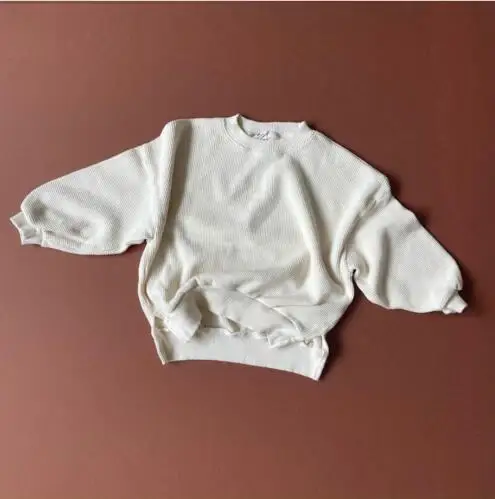 

Shirts Tees Tops Full Sleeve O-neck Collar Pullover Solid Regular Cotton New Fashion Casual Simple Cute Spring Autumn Unisex Kid