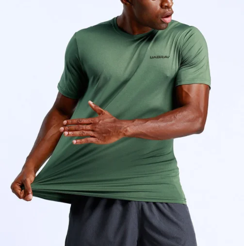 

2021 Casual Tshirt Men Gym Fitness Sports Quick dry T-Shirt Male Bodybuilding Skinny Training Tee shirt Summer Tops Clothing
