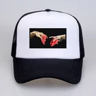 Бейсбольная кепка с принтом сердечек, модная летняя мужская Кепка-тракер с сеткой, регулируемая шапка Микеланджело, папа, хип-хоп