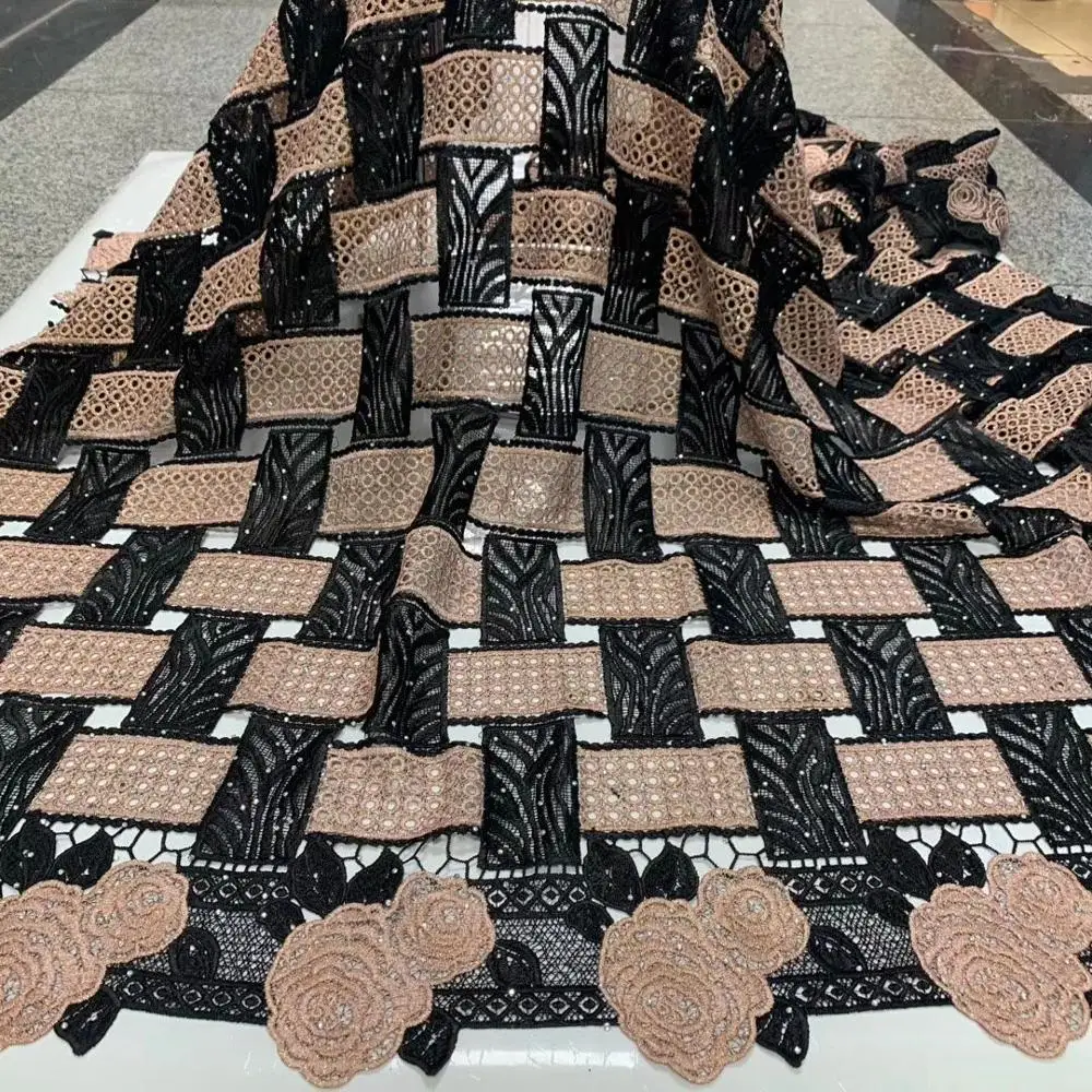 Гипюровая швейцарская водостойкая кружевная ткань африканские кружевные