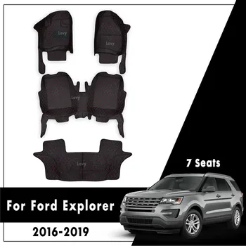 Car Floor Mats For Ford Explorer (7 Seats) 2016 2017 2018 2019 Auto Carpets Rugs Dash Covers Interior Styling Accessories