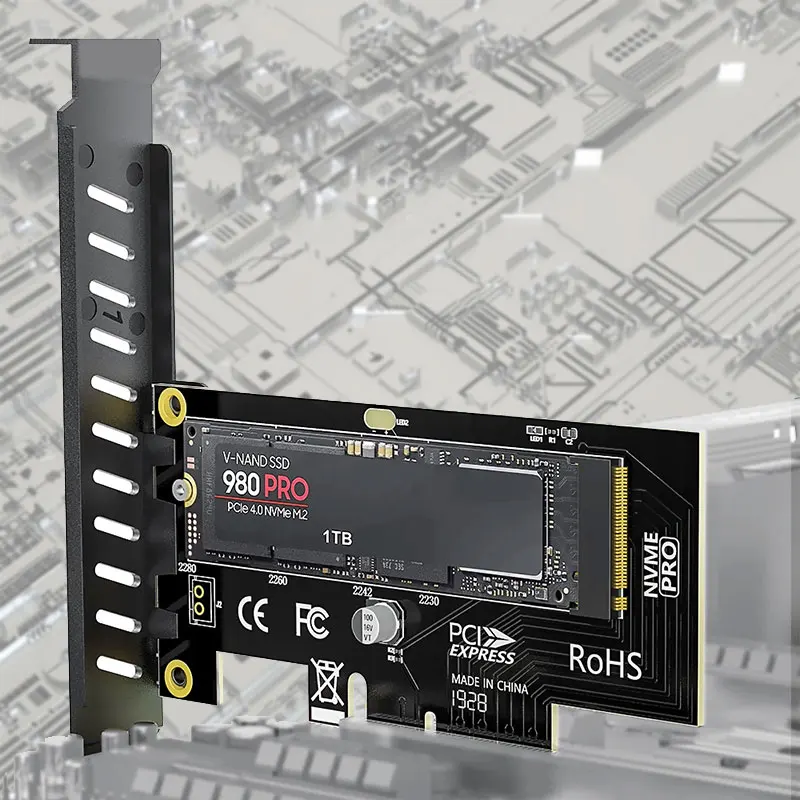 Адаптер ZoeRax NVME Pro M.2 SSD на PCIe 4 0 видеокарты Pcie для ПК звуковая карта pci express m2 адаптер
