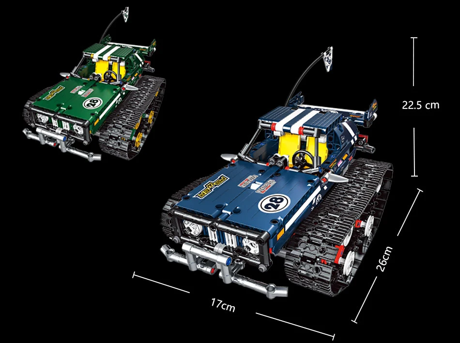 Technic RC Гусеничный гоночный автомобиль строительные блоки Электрический Мотор мощность дистанционное управление функция кирпичи автомобиль игрушки для детей