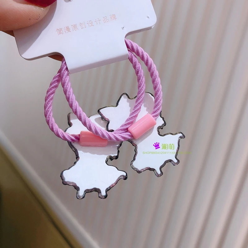 

2021 10Pairs/set Anime Demon Slayer: Kimetsu No Yaiba Tanjirou Cosplay Elastic Hair Bands Ropes Women Girl Cartoon Headwear Gift