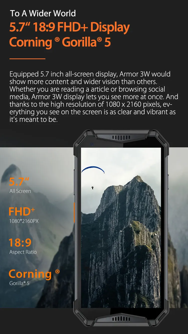 Ulefone Armor 3 Вт IP68 водонепроницаемый мобильный телефон 10300 мАч 5," FHD+ Восьмиядерный 6 ГБ+ 64 ГБ helio P70 Android глобальная версия Smart