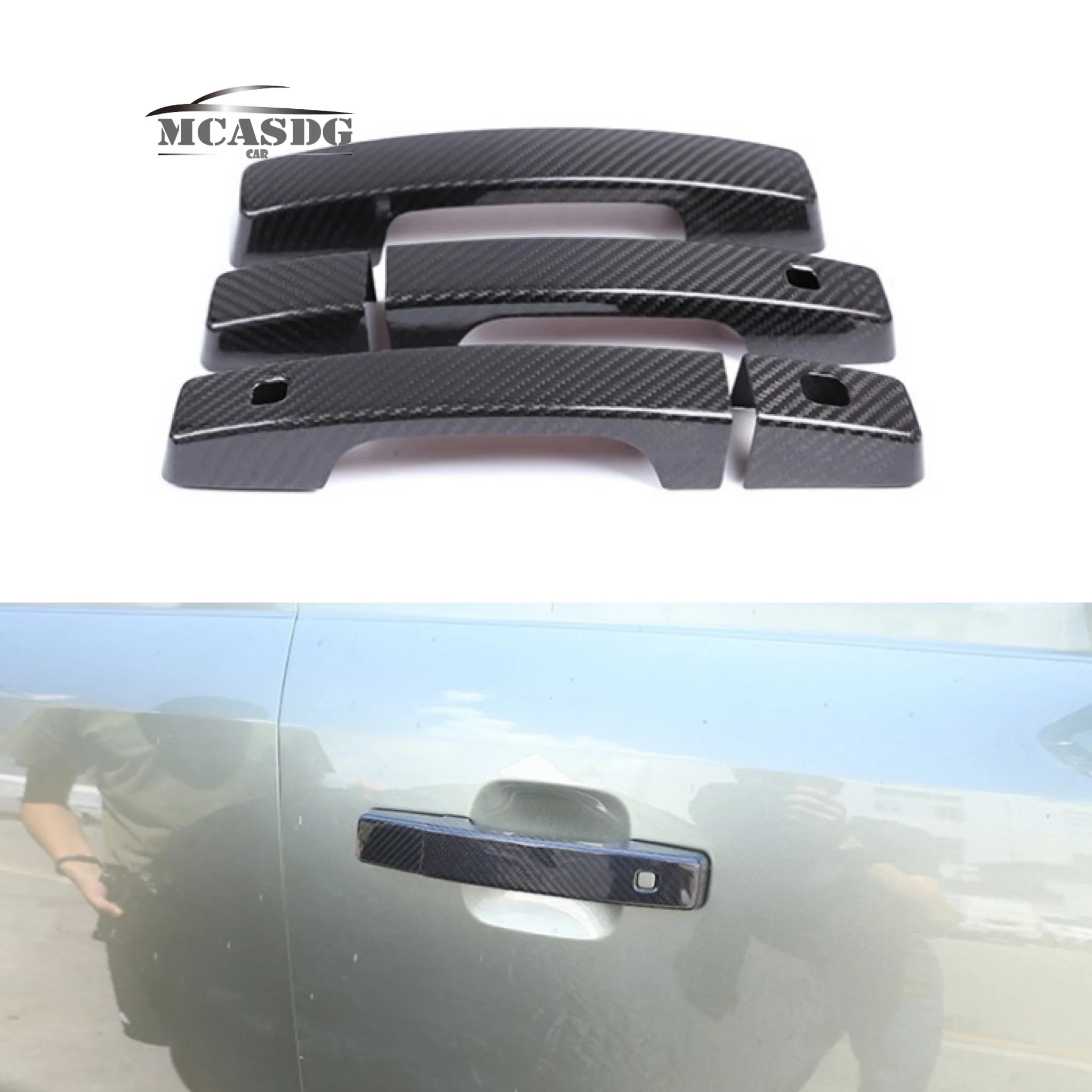 

Real Dry Carbon Fiber Door Handle Cover Trim Fit for Land Rover Defender 90