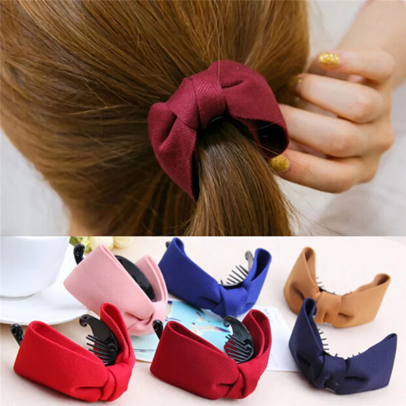 

1Pc Hair Claw Solid Big Bows Banana Hairpins Ties Ponytail Headband Hair Clips Hair Accessories For Women Girls