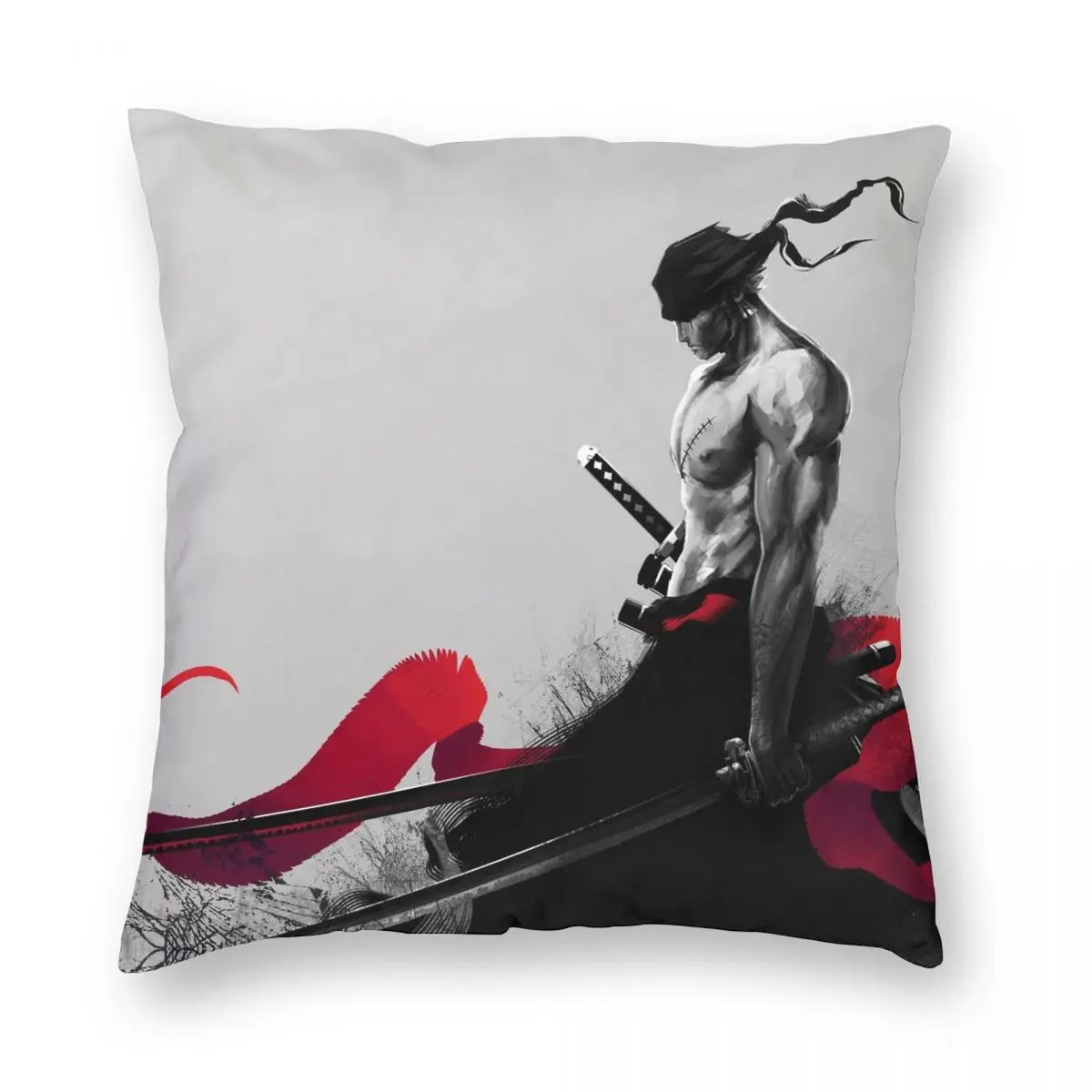 

Zoro Roronoa Pillowcase Polyester Linen Velvet Printed Zip Decorative Pillow Case Car Cushion Case 45x45