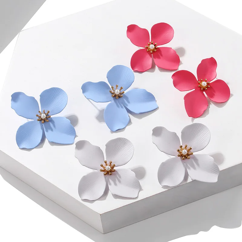 Простые Дизайнерские серьги-гвоздики в виде цветов минималистичные украшения