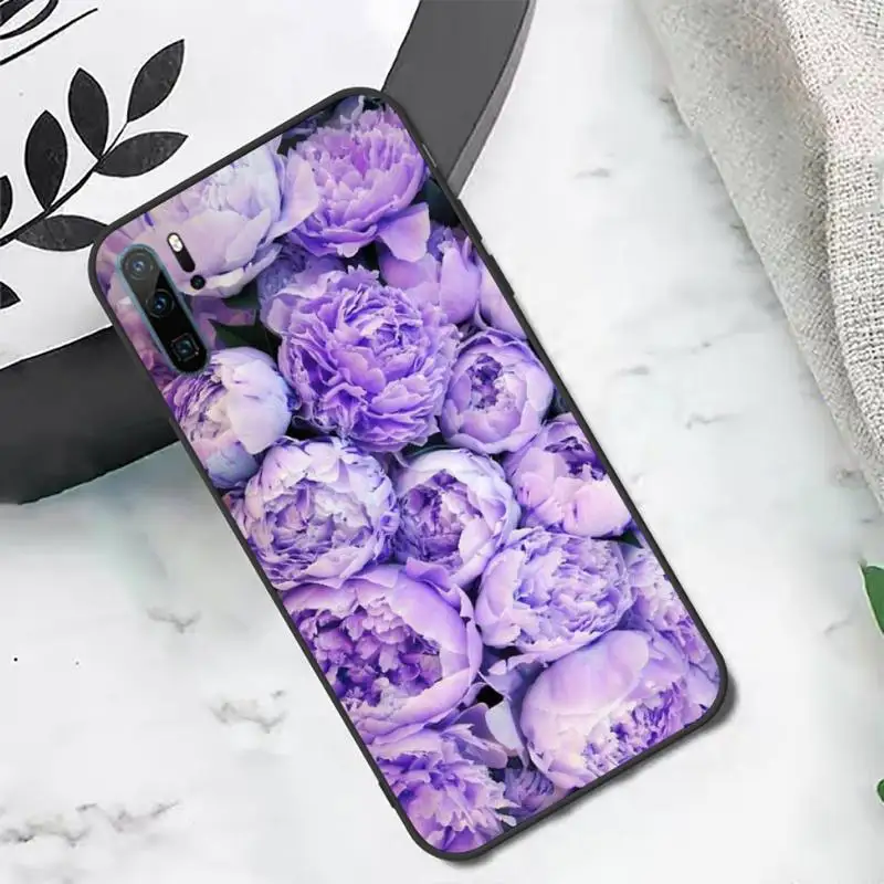 

Pink Purple Peony Flower On the Vase Phone Case For Huawei honor Mate P 10 20 30 40 i 9 8 pro x Lite smart 2019 nova 5t