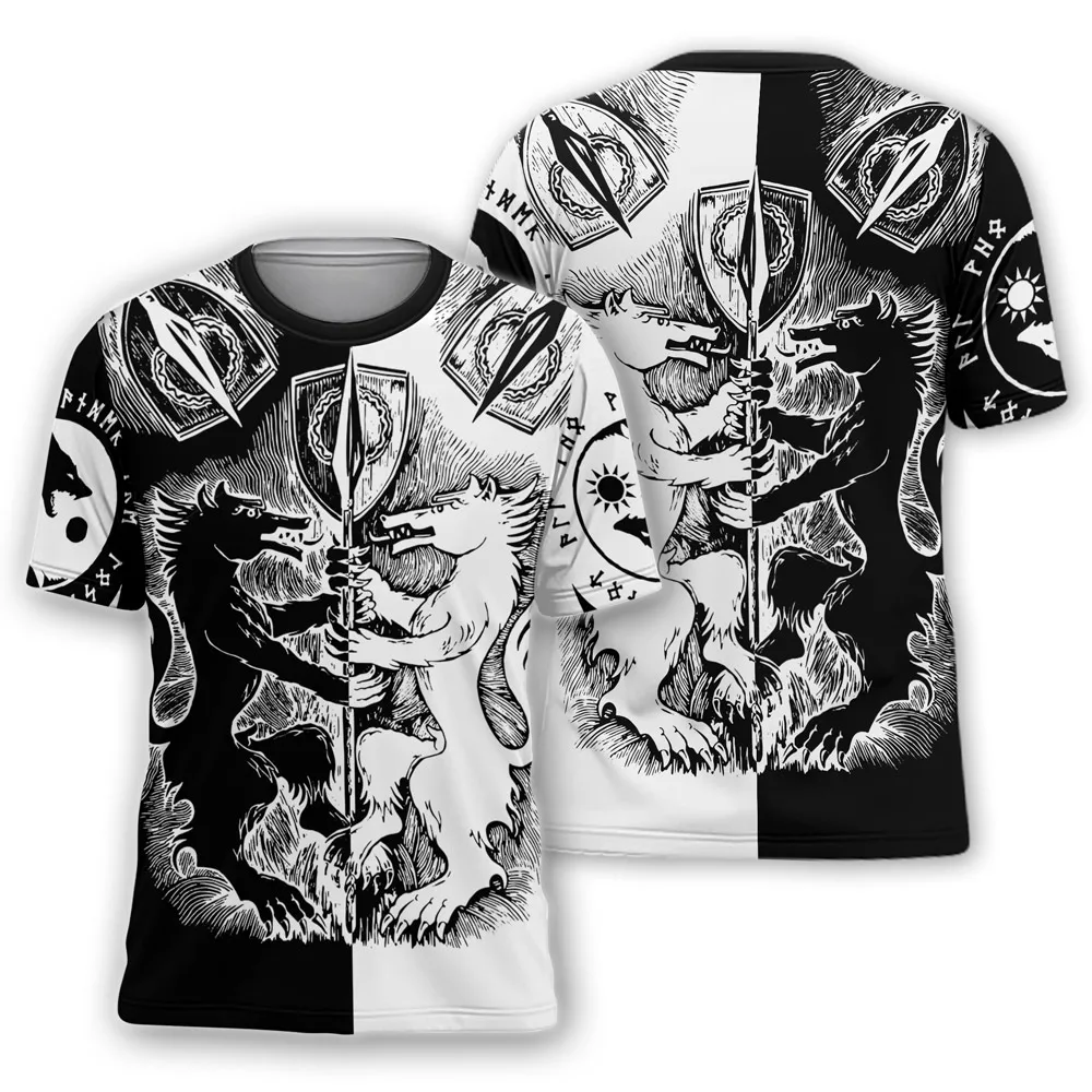 

2021 Gladiatus Design 3D T-shirt Men Classical Black White Men's Funny Clothes T shirt homme tee shirtt