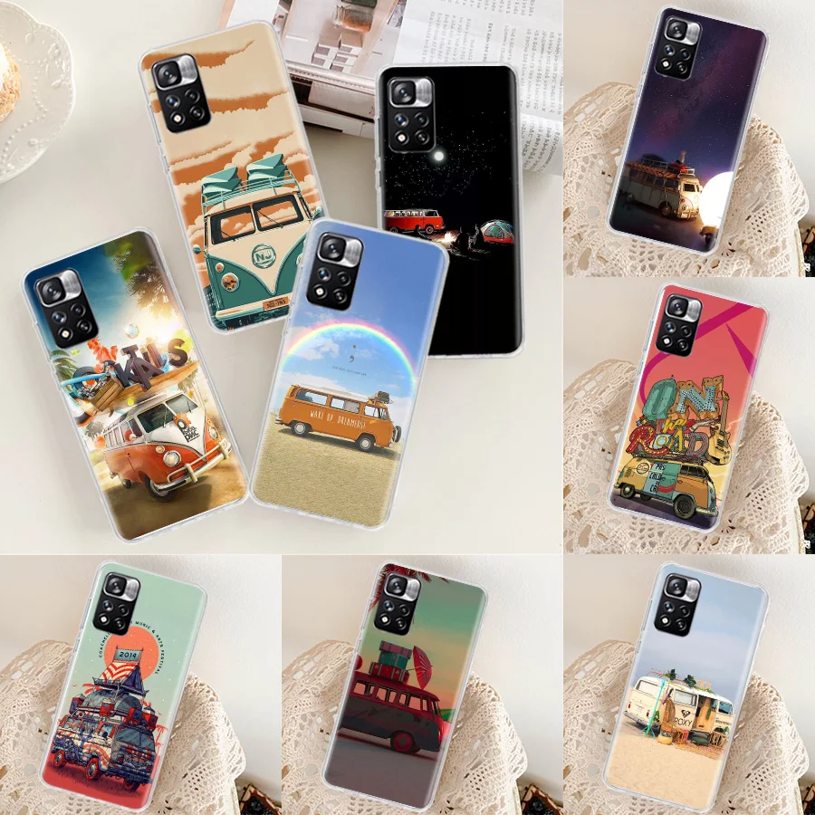 

Combi Van Surf Phone Case For Xiaomi Mi 12 Pro 12X 11T 10T 9T 11i 11 Ultra 10 Lite 5G 9 8 6X 5X Capa Coque Fundas Pattern Soft T