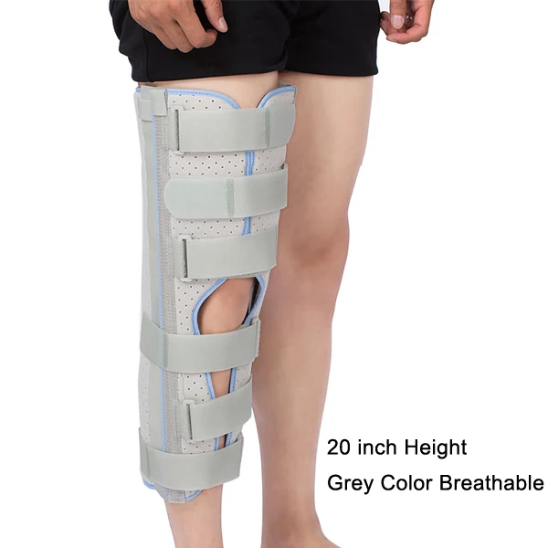 20 Grey Breathable Иммобилайзер для колена для взрослых и детей коленный бандаж бинт для фиксации при переломах связок деформация Поддержка коленного сустава травма хирургии колено Ортез - Цвет: 20 Grey Breathable