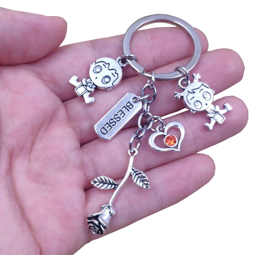 Брелок для ключей с гравировкой «благословенная надпись», с ангелом, день рождения для мальчиков и девочек, BR129-160