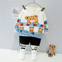 baby girls boys clothing sets 2021 spring autumn children cartoon bear t shirt pants toddler infant kids casual clothes