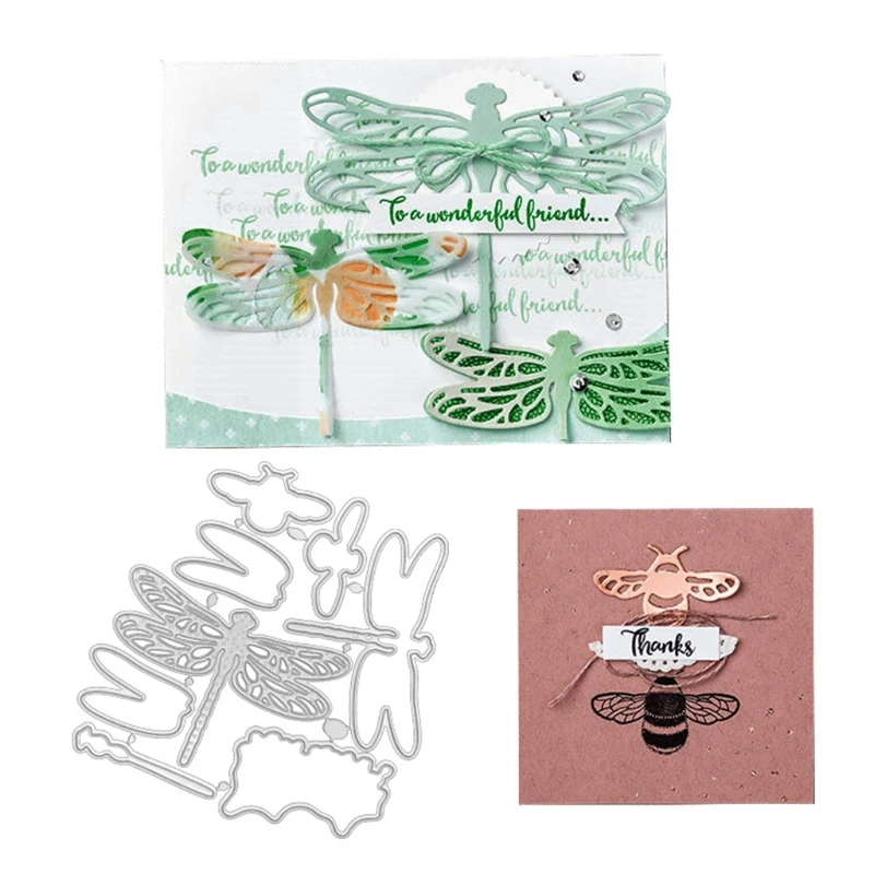 

Dragonfly Shaped Frame Carbon Steel Cutting Dies DIY Scrapbooking Photo Album 87HA