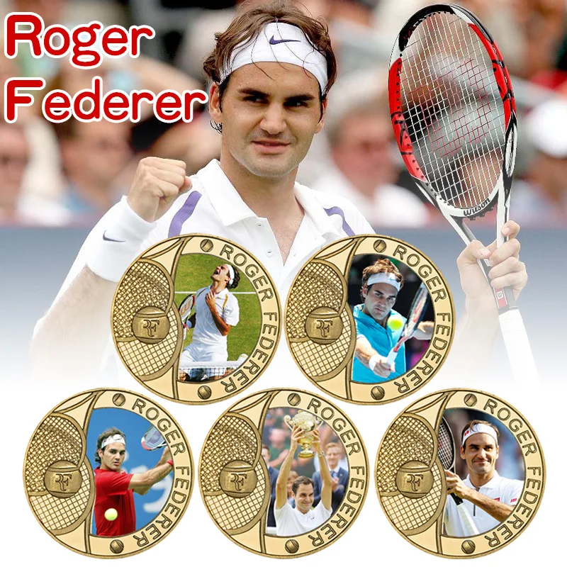 Швейцарский игрок тенниса позолоченные памятные монеты коллекционные предметы