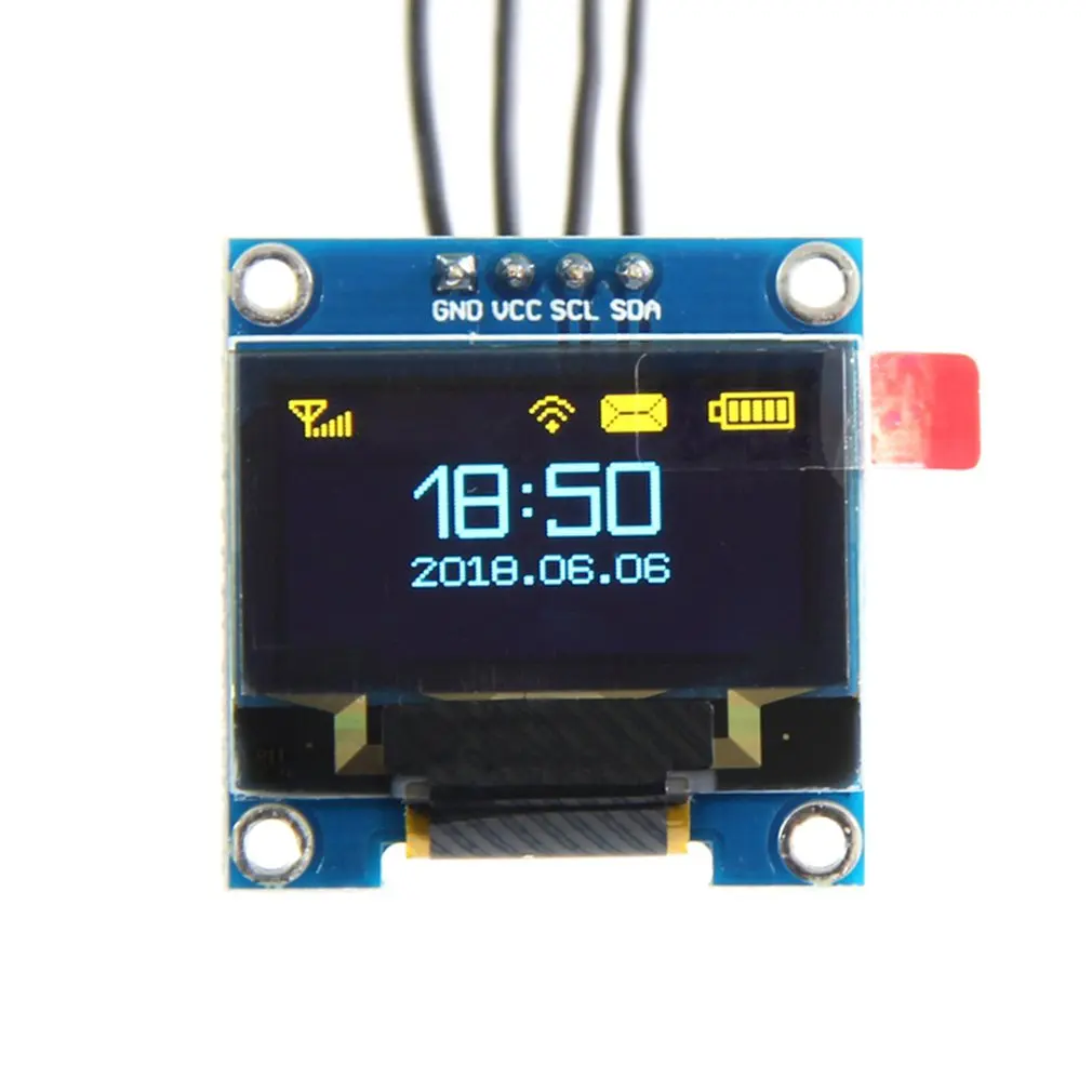 0 96 дюймов OLED IIC GND LCD Разрешение 128*64 цветной ЖК дисплей модуль с большим углом