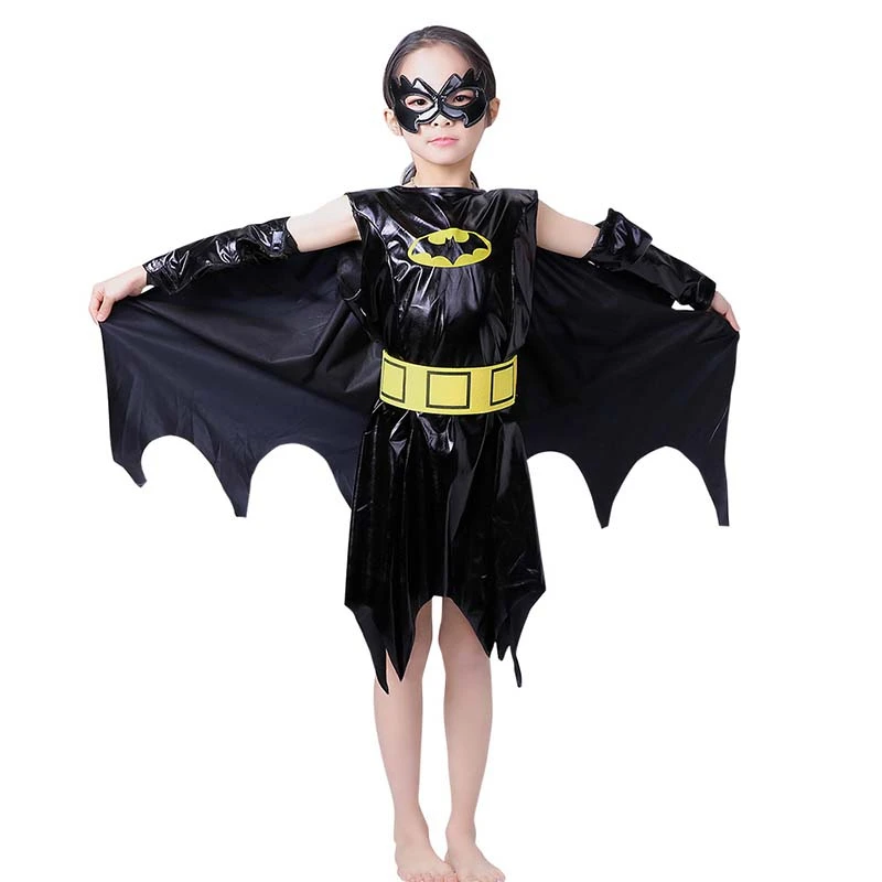 Маскарадный костюм на Хэллоуин детская одежда для девочек платье с Бэтменом