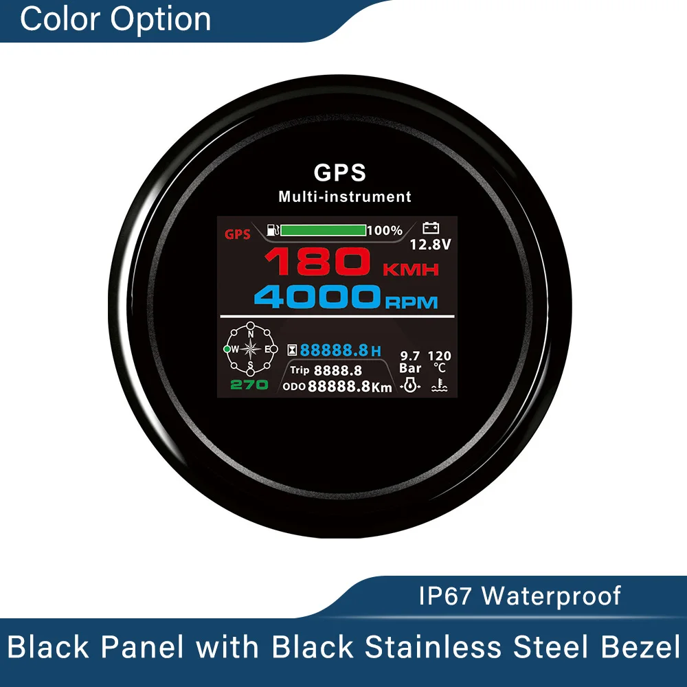

Водонепроницаемый цифровой GPS Спидометр 85 мм одометр с тахометром часы топливный уровень вольтметр температура воды Масляный Пресс для автомобиля лодки