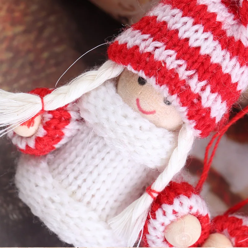 2 шт. рождественские вязаные куклы Рождественские Подвески декоративные елки