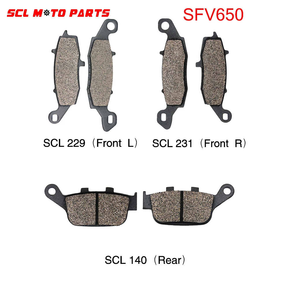 

ALconstar-Motorcycle Semi-Metal Disc Brake Pads Set For Suzuki SFV650 2009 2010 2011 2012 2013 2014 Front and Rear Brake Pads