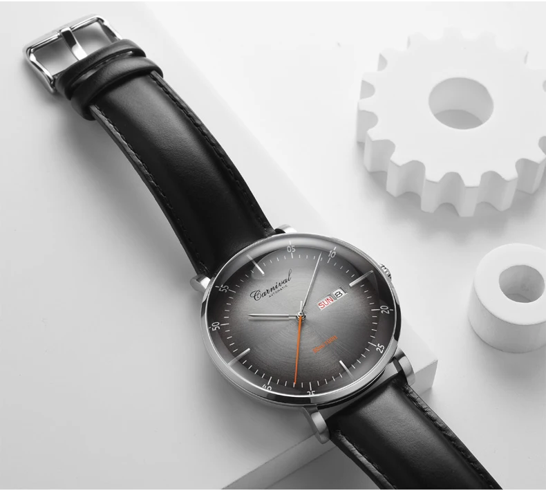 Карнавал механические Автоматические часы для мужчин Reloj Hombre кожаный ремешок для мужчин s часы лучший бренд класса люкс импорт Move для мужчин t наручные часы