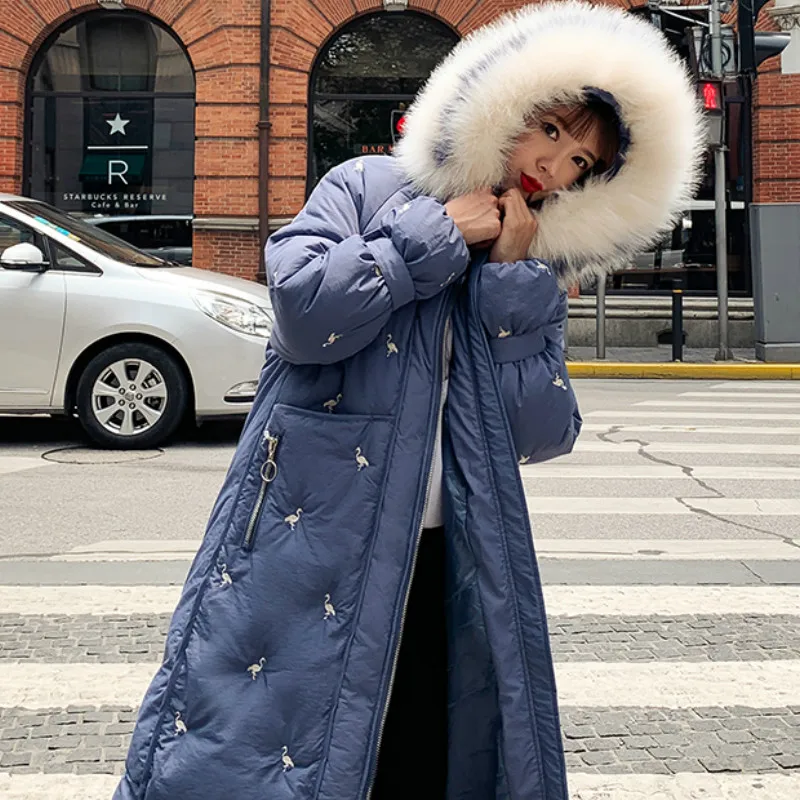 Neploe Bf Abrigos Mujer Inverno Толстое Зимнее пальто для женщин темперамент макси свободные тонкие вышитые Casaco Feminino 46374