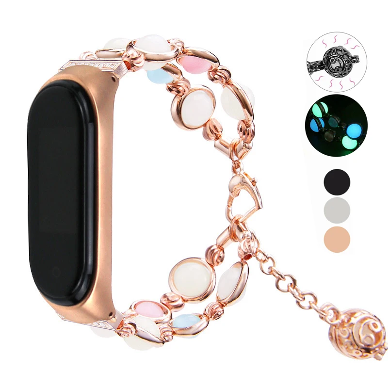 Браслет Essidi с светящимися бусинами для Xiaomi Mi Band 3 4 женский модный смарт браслет на