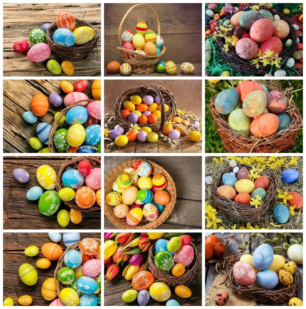 

Diamond Mosaic Easter Eggs Full Drill 5D Diy Diamond Painting Scenery Cross Stitch Kits Bead Embroidery Home Decor Handmade Gift
