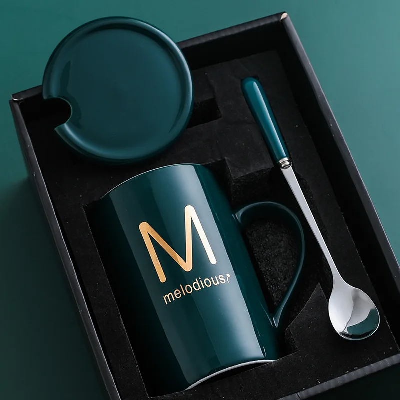 Креативная Роскошная зеленая керамическая кружка деловая Подарочная