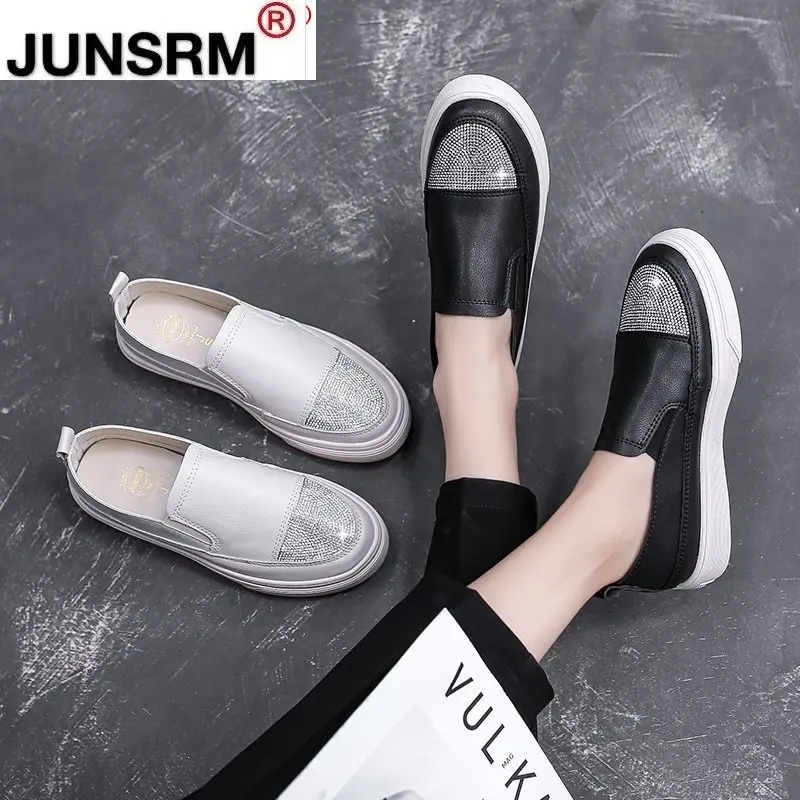 

Women Flats Shoes Loafers Shallow Slip On 2021 Summer Autumn Fashion Round Toe Platform Sweet Flat Casual Comfortable Z