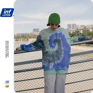 Свитшот мужской с принтом тай-дай, водолазка в стиле хип-хоп, Свитшот оверсайз, модная уличная одежда, пуловер 2021 W, 1387