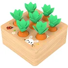 Деревянные математические когнитивные игрушки Монтессори, форма моркови, соответствующий размер, взаимодействие родителей и детей, развивающие игрушки, подарок для детей
