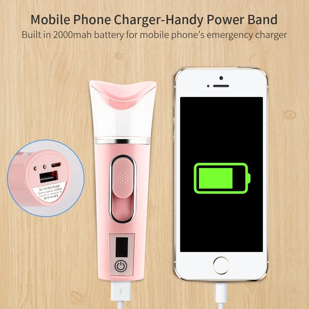 

2in1 Portable Mini Facial Steamer Skin Test Nano Mister 30ML Spray Face Mist Sprayer Deep Hydrating USB Skin Care Body Nebulizer